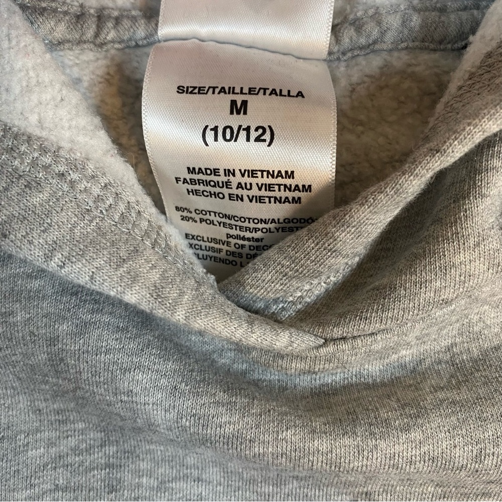 Adidas Embroidered Heathered Gray/Black Hoodie Sweatshirt Boys Size M (10-12) - Picture 6 of 11